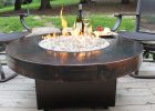 Oriflamme Gas Fire Pit Table Hammered Copper Somber Outdoor intended for size 2916 X 2083