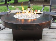 Oriflamme Gas Fire Pit Table Hammered Copper Somber Outdoor within size 2916 X 2083