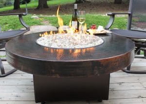 Oriflamme Gas Fire Pit Table Hammered Copper Somber Outdoor within size 2916 X 2083