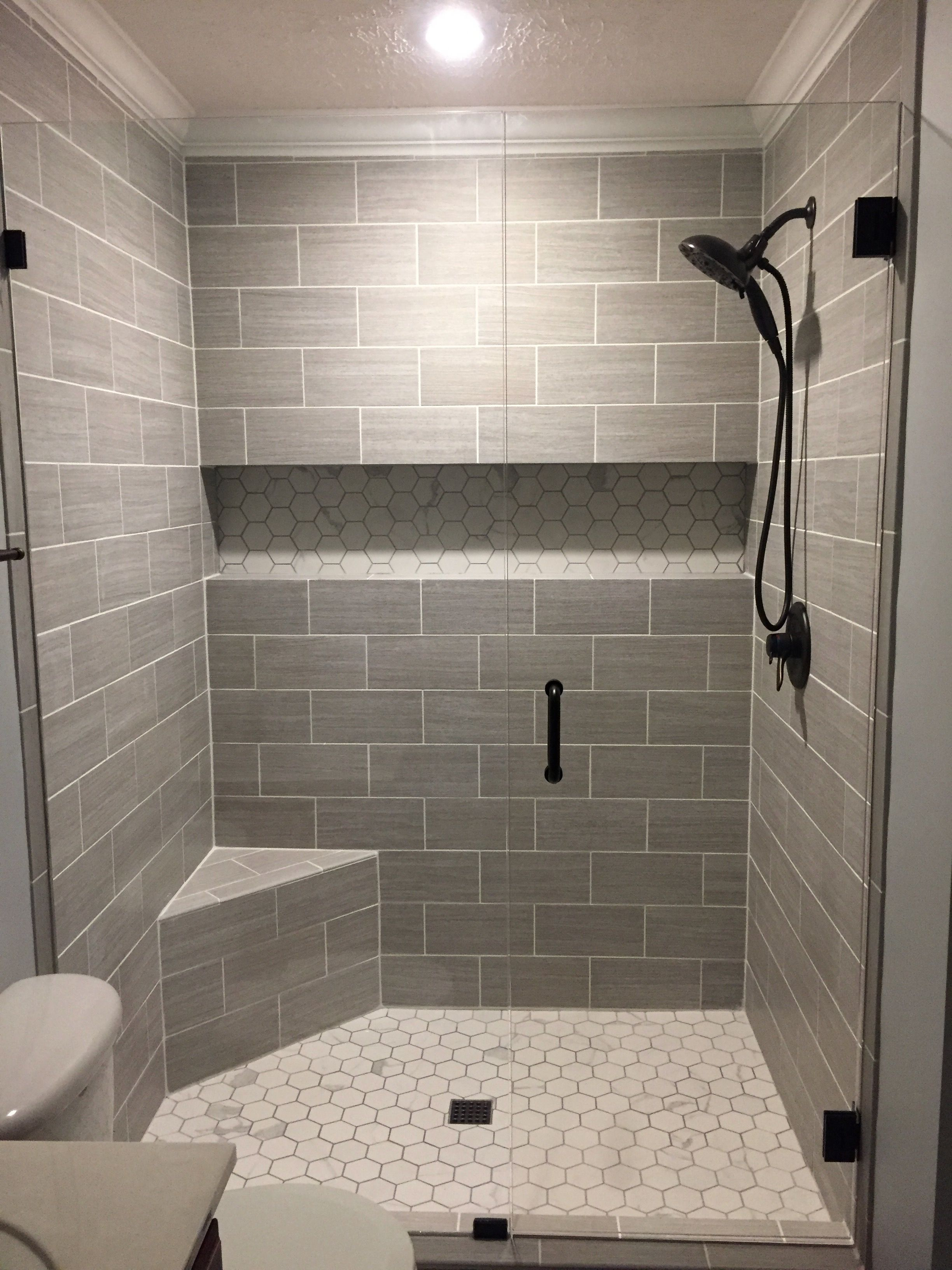 Our Finished Walk In Shower Walls Florim Usa 6x24 Cut In Half throughout dimensions 2448 X 3264