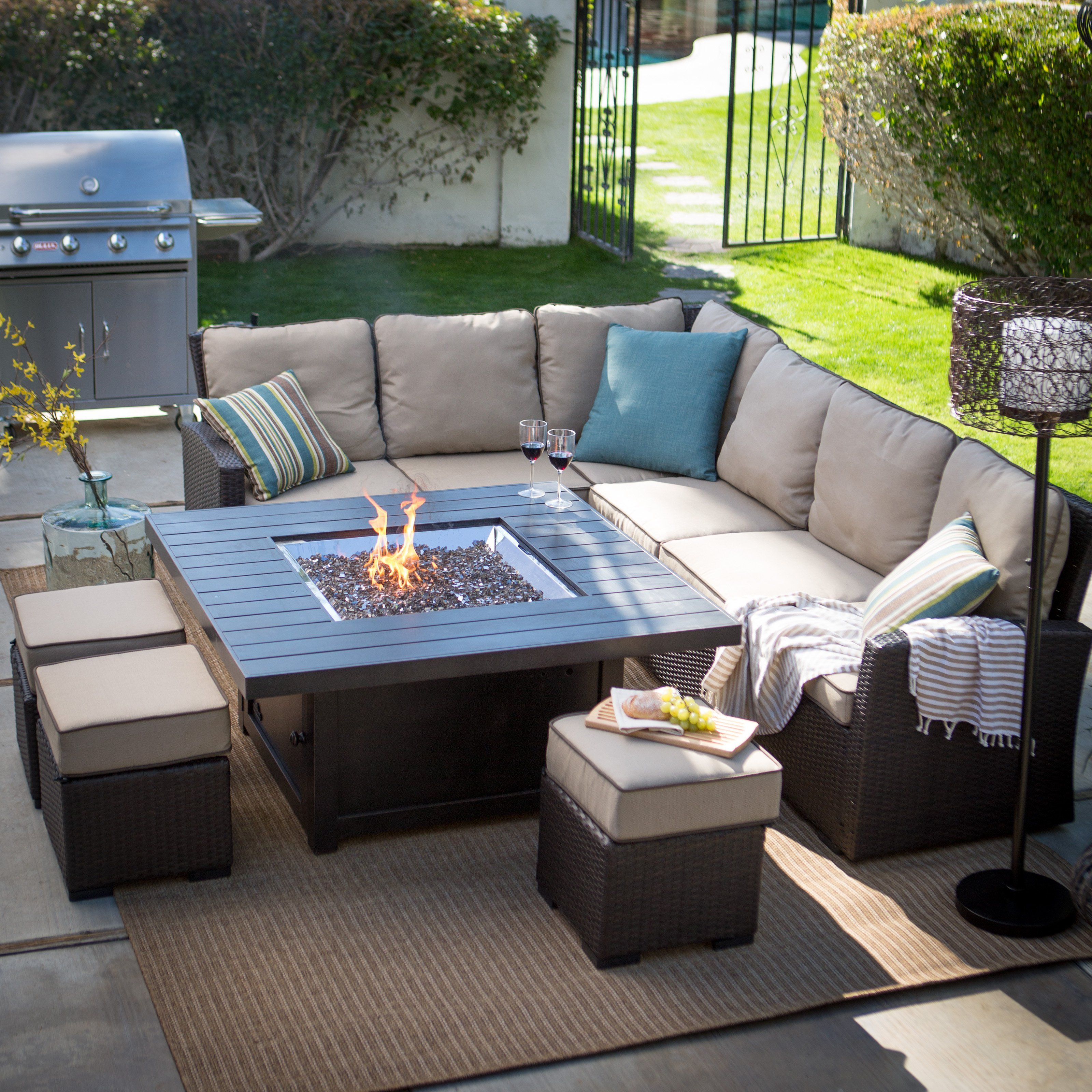 Outdoor Belham Living Monticello Fire Pit Chat Set Ttlc478 intended for dimensions 3200 X 3200