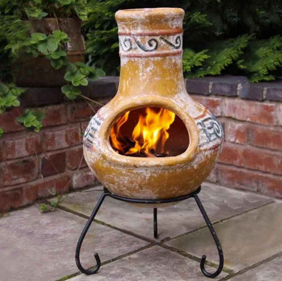 Outdoor Clay Fire Pit Clay Fire Pits Clay Chiminea Chiminea regarding dimensions 964 X 962