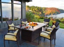 Outdoor Dining Table With Fire Pit In The Middle Fancy Pendant inside proportions 945 X 945