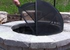 Outdoor Fire Pit Cooking Grill Metal Fire Pit Screen Cover Hinged for size 1000 X 1000