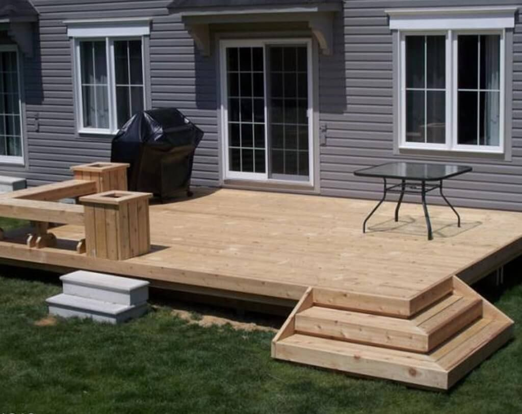 Outdoor Garden Simple Raised Wooden Deck Design Ideas Great for measurements 1024 X 812
