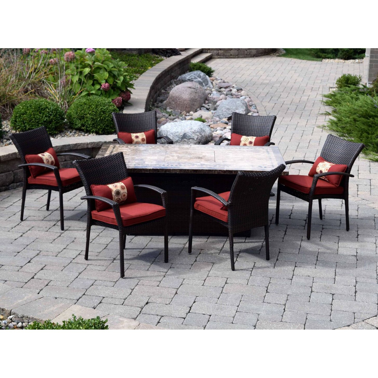 Outdoor Innovations South Beach Wicker Fire Pit Chat Set Walmart intended for measurements 1600 X 1600