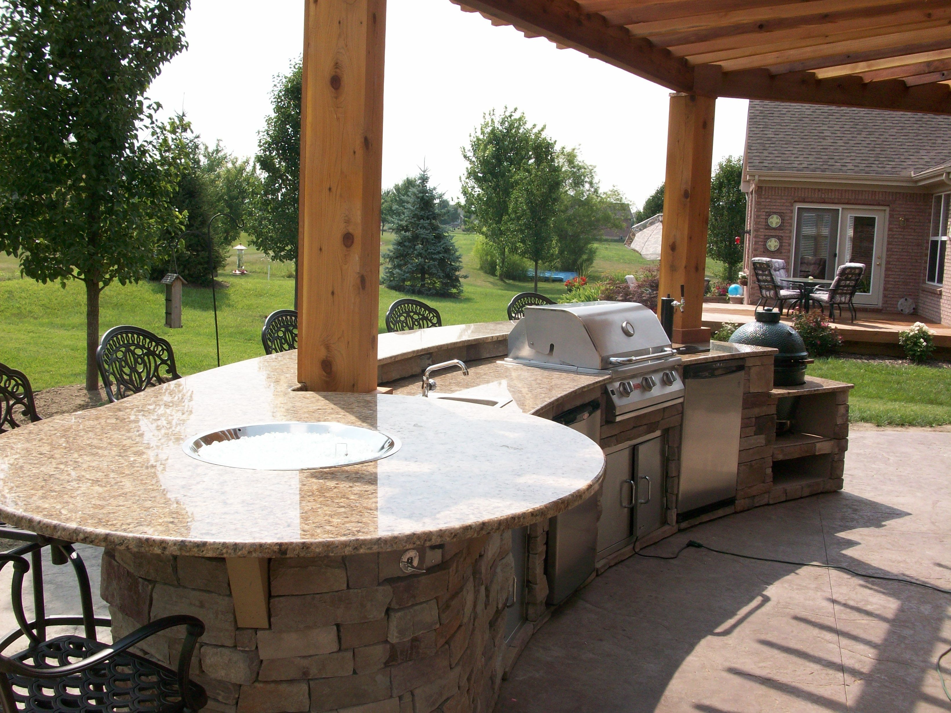 Outdoor Kitchen Firepit Bar Top Outdoor Living Patio Kitchen intended for size 3280 X 2460