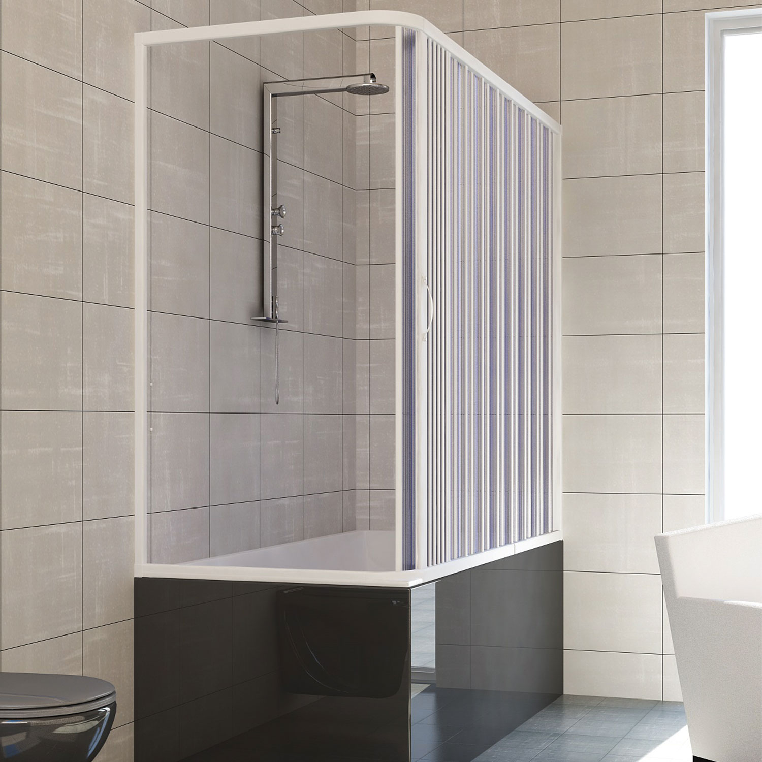 Over Bath Shower Enclosure Plastic Pvc Folding Doors Panel Side with regard to measurements 1500 X 1500
