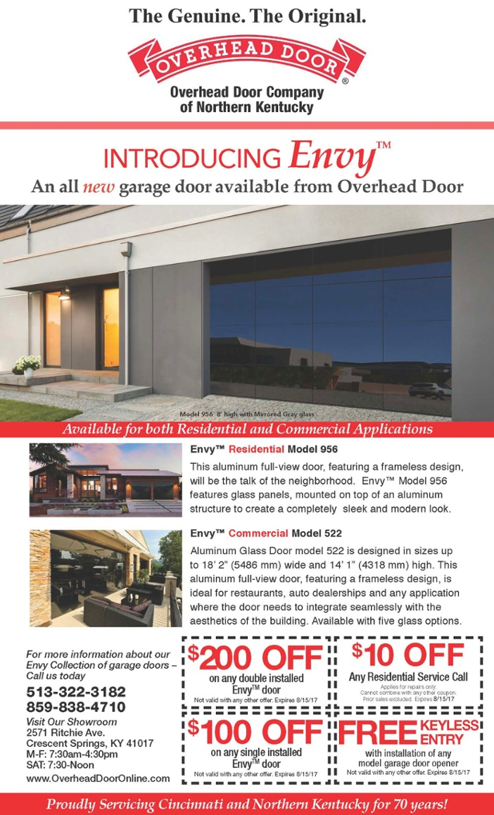 Overhead Door Introduces Envy throughout proportions 702 X 1158