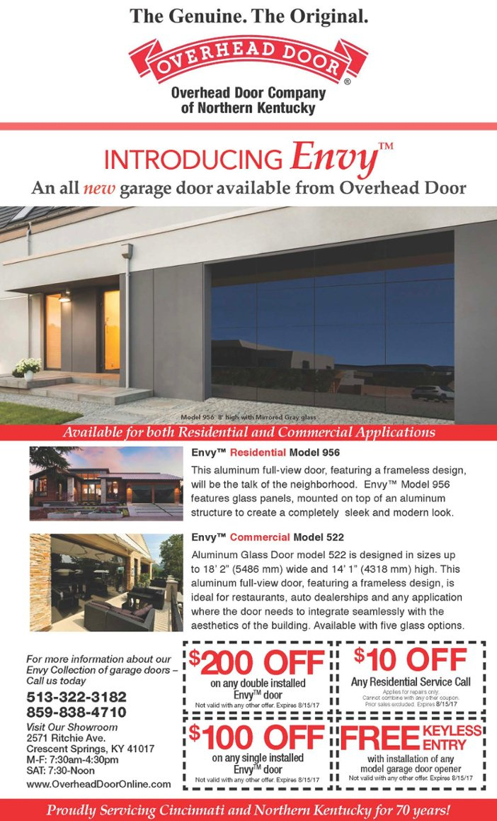 Overhead Door Introduces Envy throughout size 702 X 1158