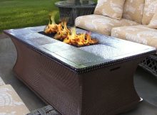 Patio Ideas Propane Fire Pit Coffee Table With Cream Cushion Patio within measurements 945 X 945