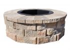 Pavestone 40 In W X 14 In H Rockwall Round Fire Pit Kit Palomino regarding dimensions 1000 X 1000