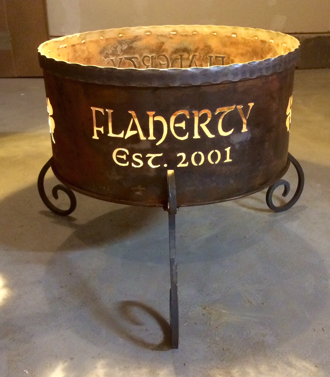 Personalized Fire Pits Have Your Irish Name Up In Irish Lights inside proportions 1120 X 1280