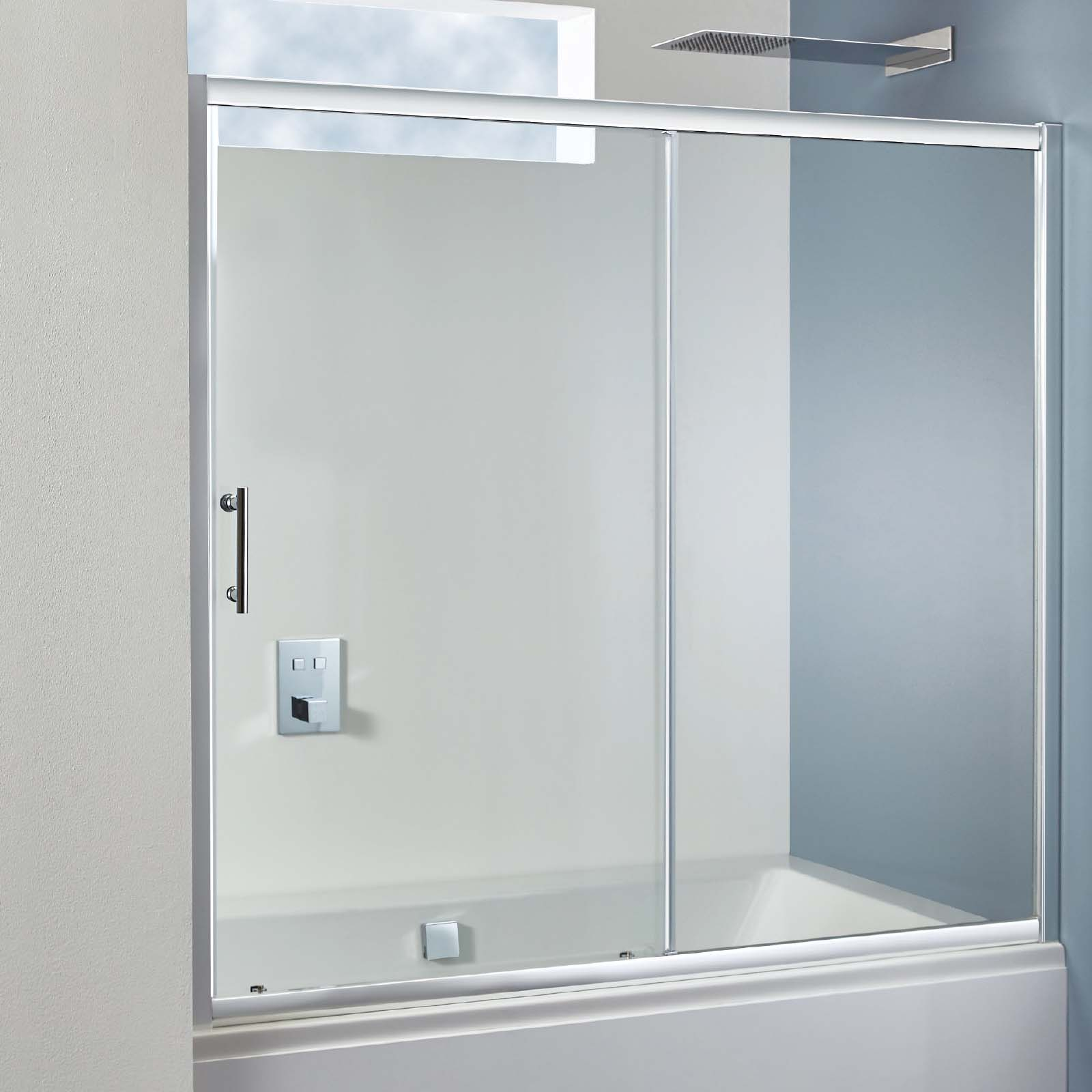 Phoenix Bathrooms Luxury Over Bath 8mm Single Sliding Door 170 for size 1600 X 1600