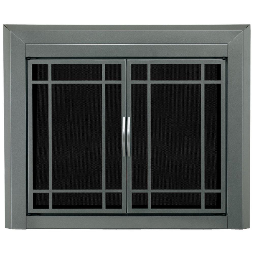 Pleasant Hearth Edinburg Medium Glass Fireplace Doors with regard to size 1000 X 1000