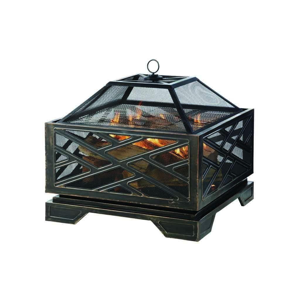 Pleasant Hearth Martin 26 In X 26 In Square Deep Bowl Steel Wood within size 1000 X 1000