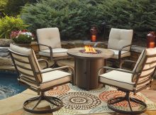 Predmore Round Fire Pit Table And 4 Swivel Chairs Woodstock regarding proportions 1920 X 1281
