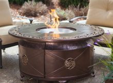 Propane Gas Fire Pit Fire Bowl Round Table Glass Beads Patio Deck regarding dimensions 1000 X 1000