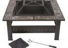 Pure Garden 32 In Steel Square Tile Fire Pit With Cover M150074 inside dimensions 1000 X 1000