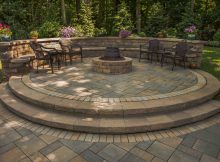Raised Paver Patio Gas Fire Pit Sitting Wall With Backrest with regard to size 6000 X 4000