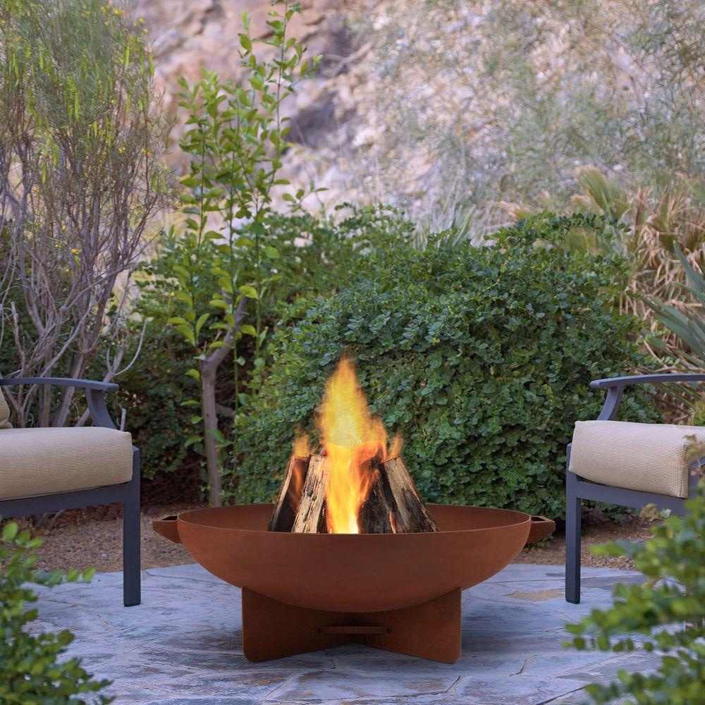 Real Flame Anson 32 In Wood Burning Steel Fire Bowl In Rust 958 Rst for size 1000 X 1000