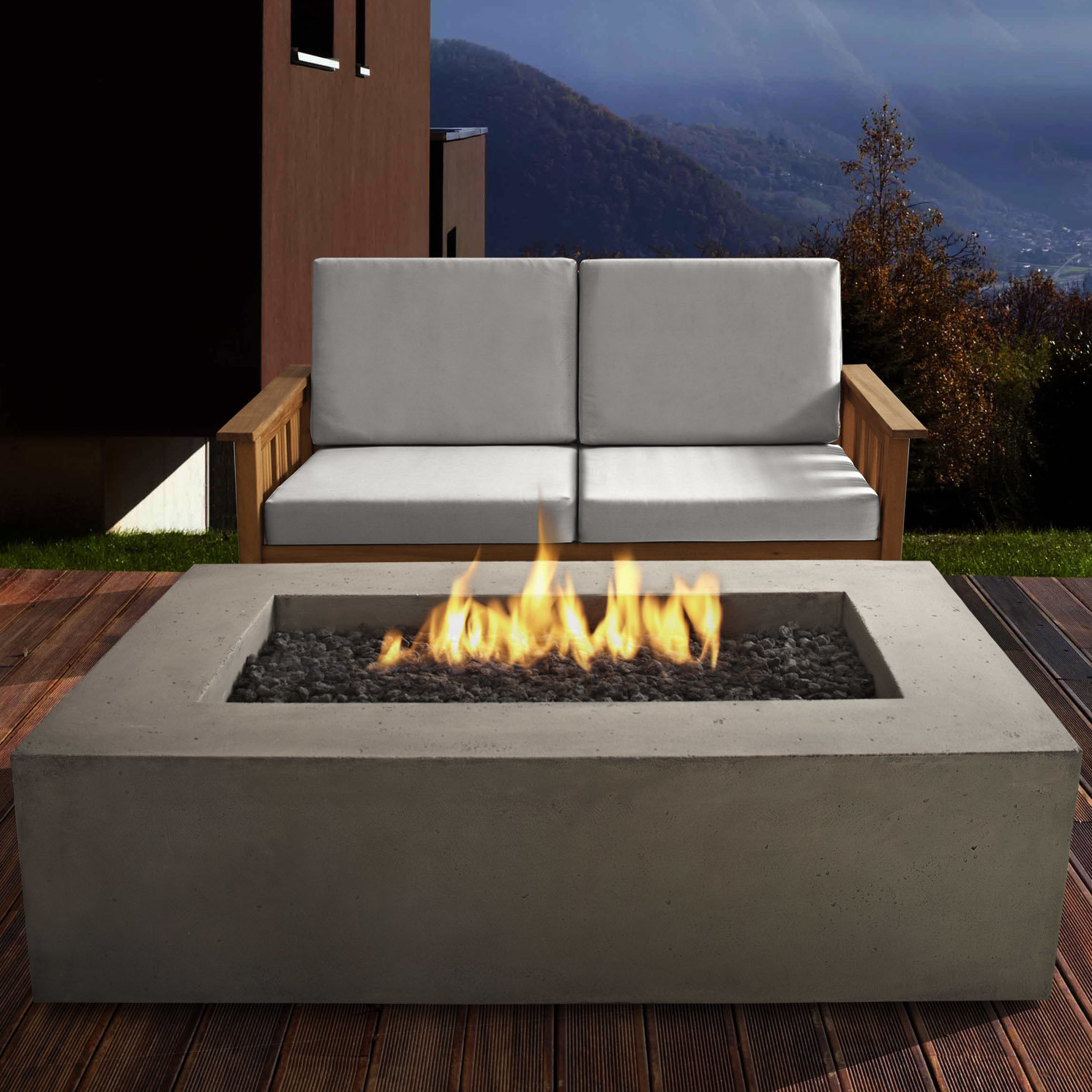 Real Flame Baltic Concrete Propane Fire Pit Table Reviews Wayfair inside sizing 1492 X 1492