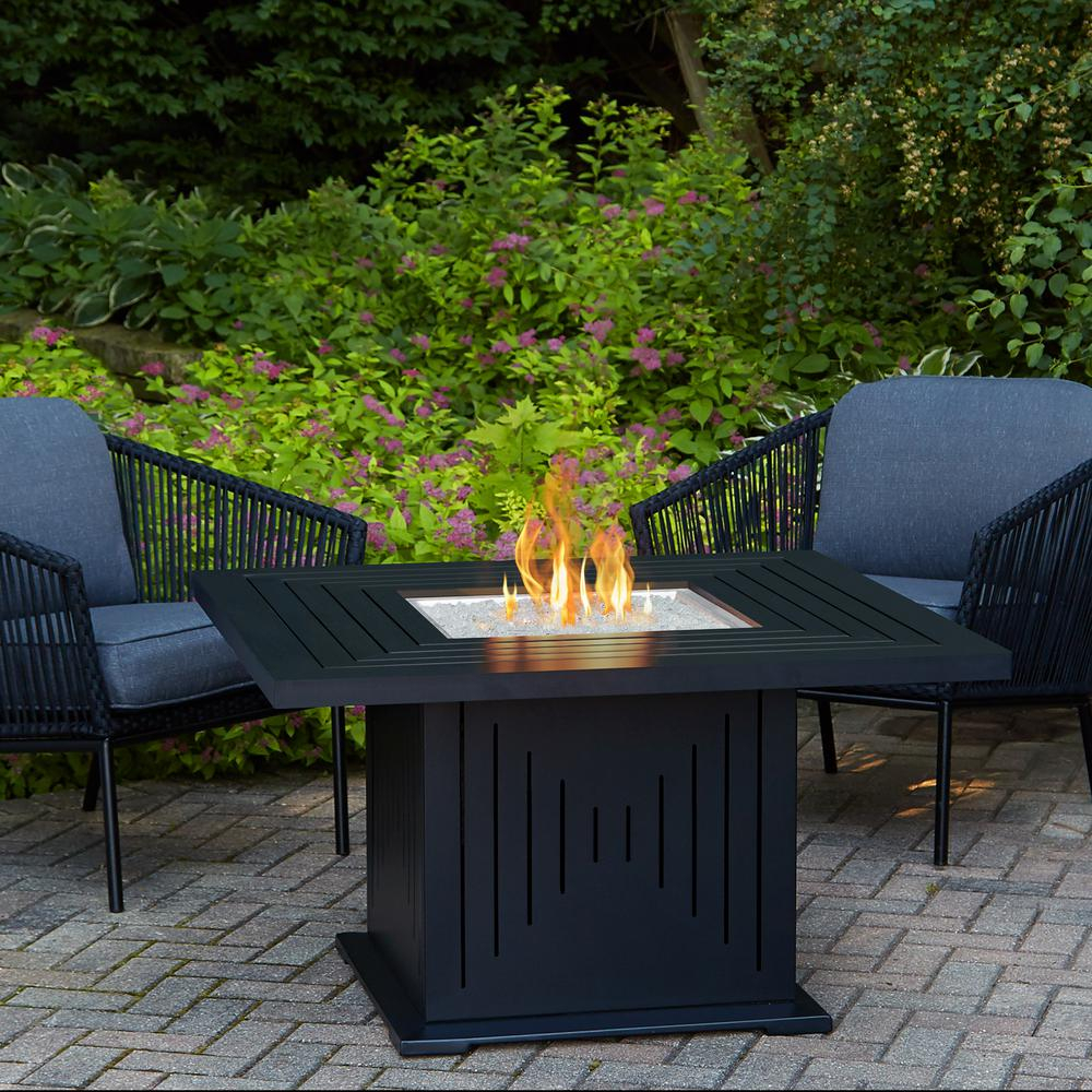 Real Flame Cavalier 43 In Aluminum Propane Fire Pit Table In Black for measurements 1000 X 1000