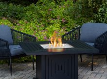 Real Flame Cavalier 43 In Aluminum Propane Fire Pit Table In Black with regard to proportions 1000 X 1000