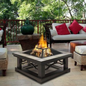 Real Flame Crestone 34 In Steel Framed Wood Burning Fire Pit With for dimensions 1000 X 1000