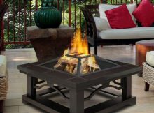 Real Flame Crestone 34 In Steel Framed Wood Burning Fire Pit With with proportions 1000 X 1000