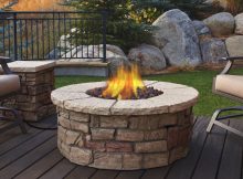 Real Flame Sedona 43 In X 17 In Round Fiber Concrete Propane Fire regarding sizing 1000 X 1000