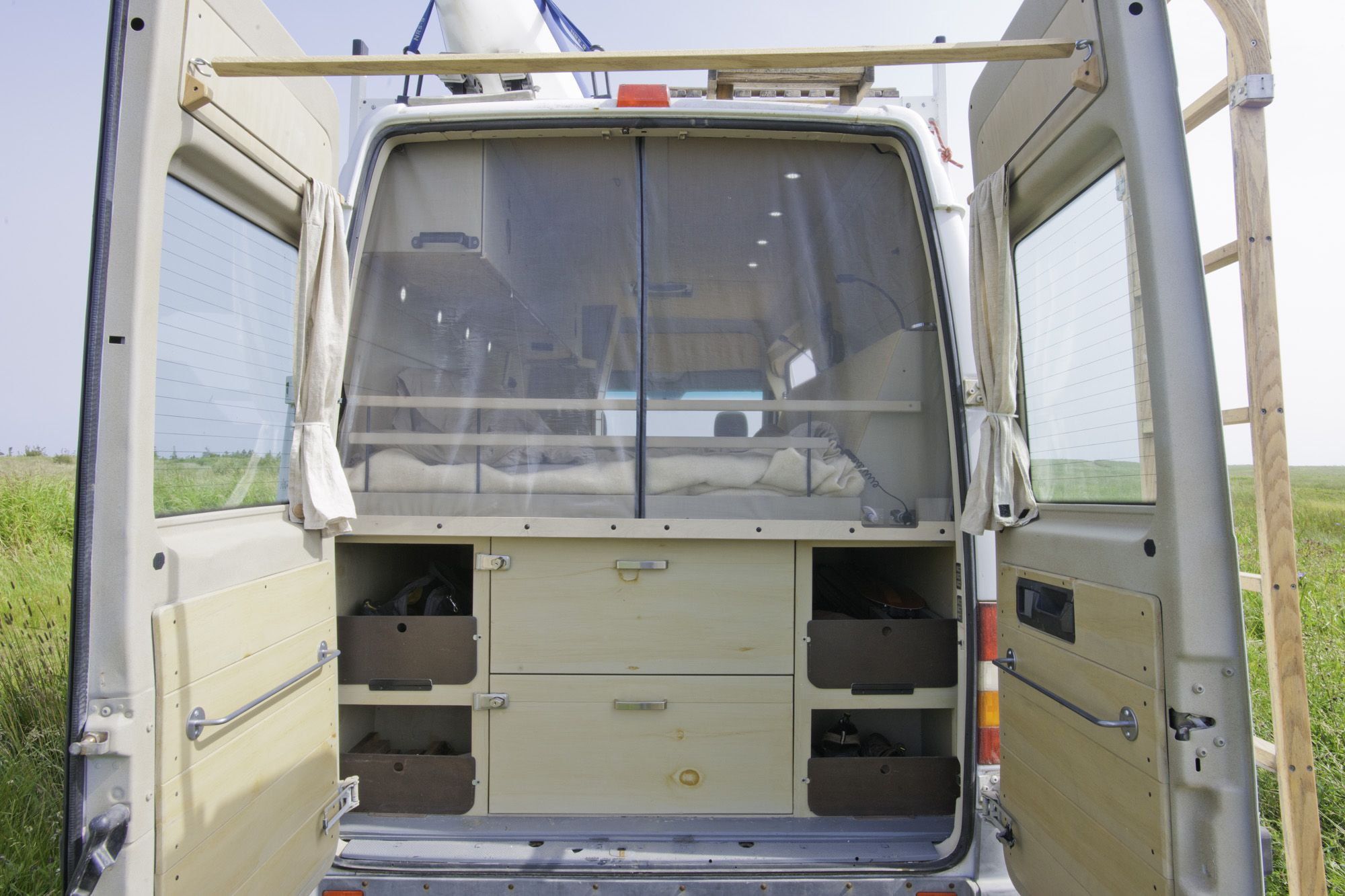 Rear Door Bug Screen In Peters Sprinter Conversion Traveling for sizing 2000 X 1333