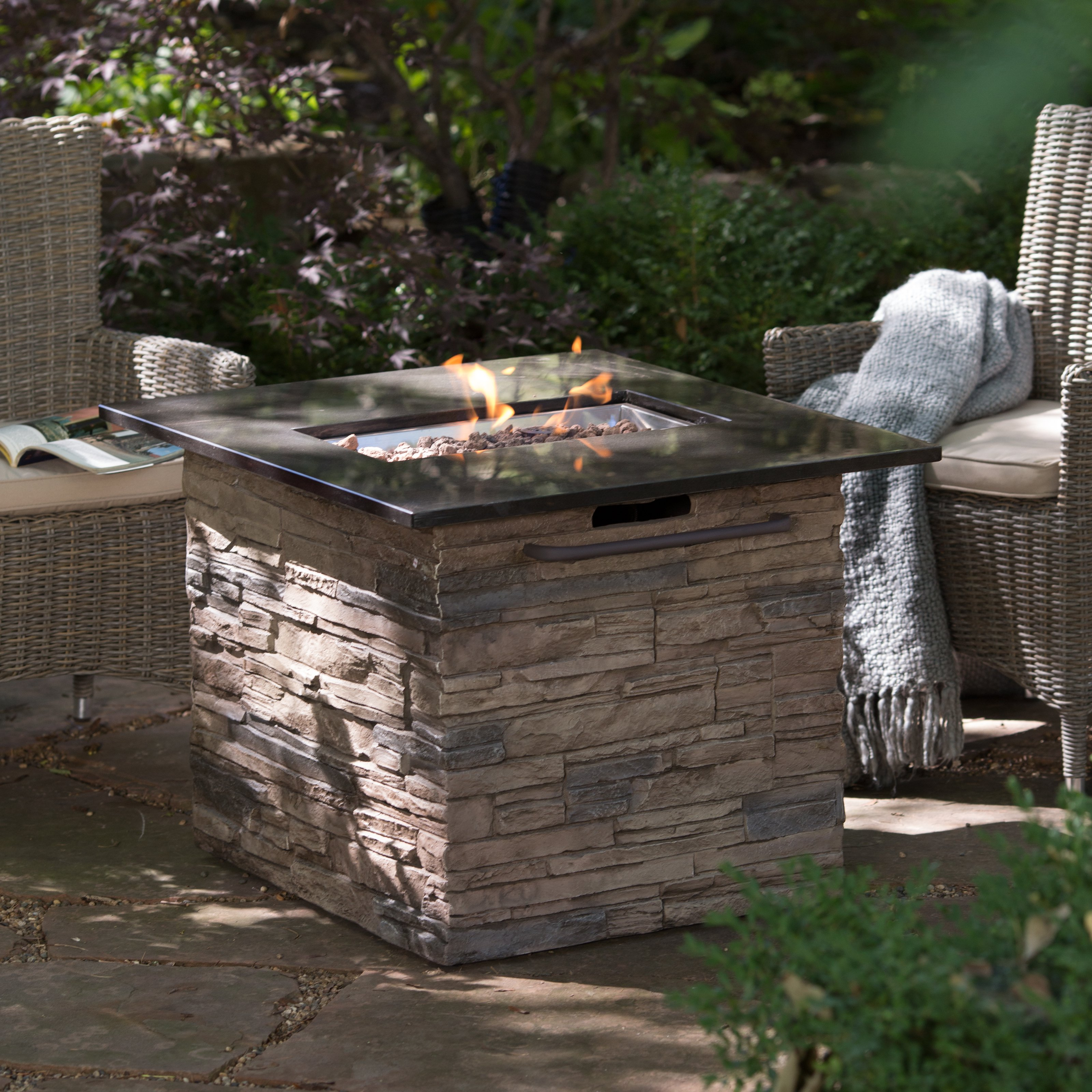 Red Ember Coronado Gas Fire Pit Table With Free Cover Hayneedle regarding dimensions 3200 X 3200