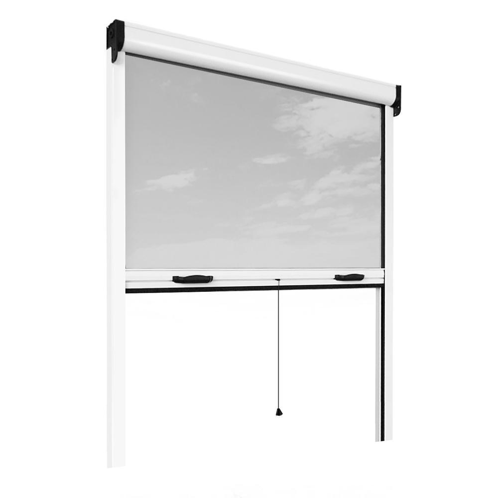Retractable Bug Screen 31 In X 67 In Adjustable Widthheight White Aluminum Fiberglass Vertically Retractable Window Insect Screenframe throughout sizing 1000 X 1000