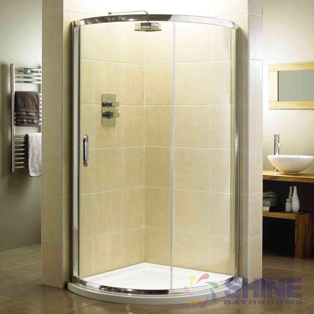 Round Corner Shower Door Sliding Shine Bathrooms in dimensions 1200 X 1200