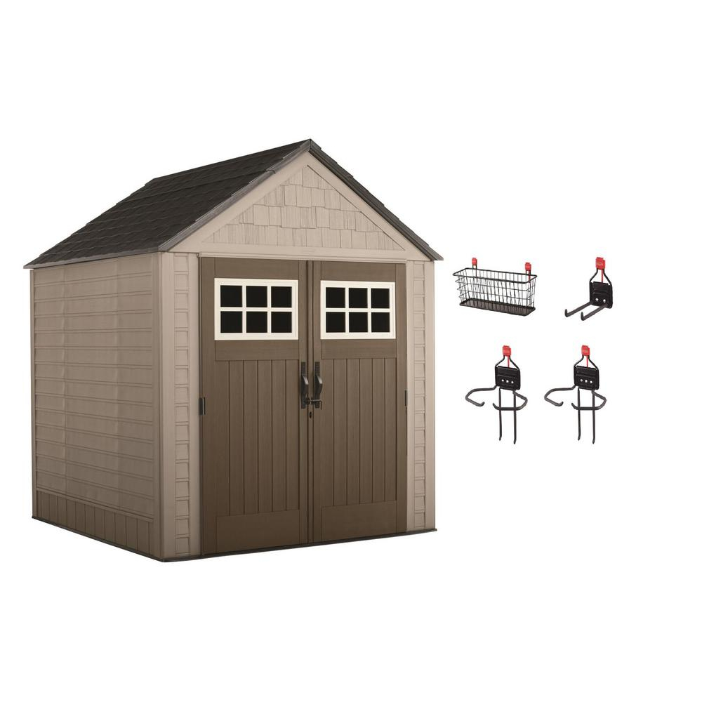 Rubbermaid Big Max 7 Ft X 7 Ft Storage Shed With Accessory Kit intended for measurements 1000 X 1000