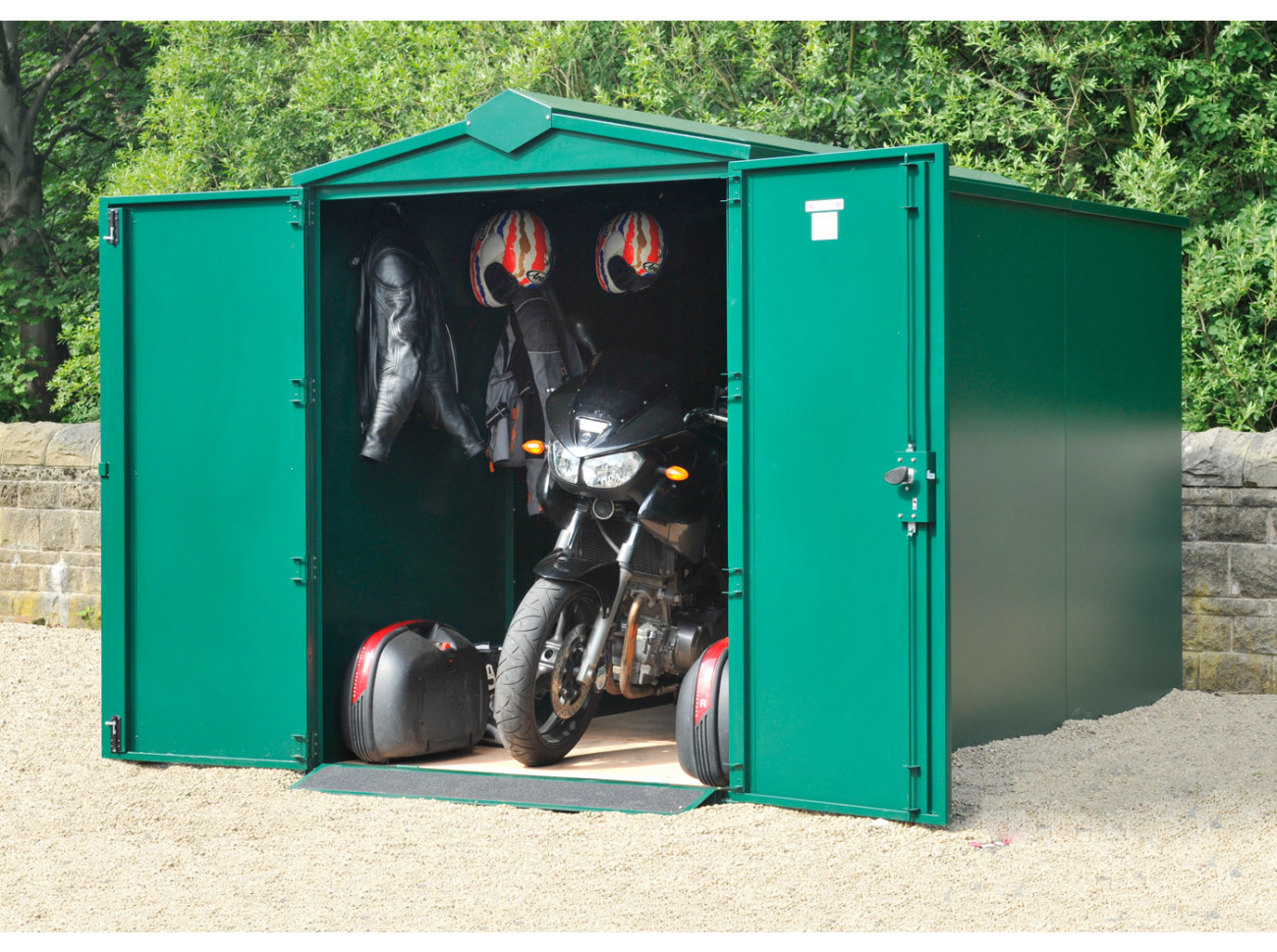 Secure Motorcycle Storage Shed 10ft 11 X 5ft Motorbike Shed Asgard throughout size 1300 X 970