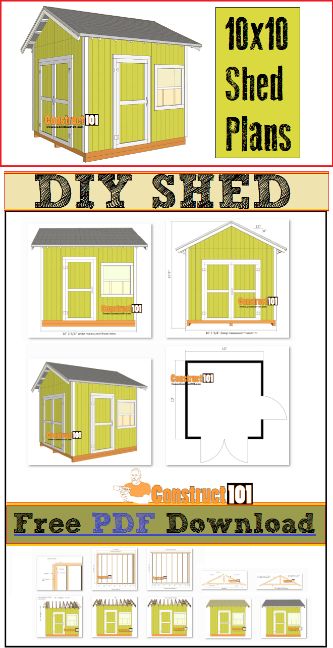 Shed Plans 10x10 Gable Shed Pdf Download Free Plans Pdf Diy within size 660 X 1282