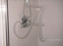 Shower Door Decal Personalized Letter Vinyl Etched Glass Decal within dimensions 1500 X 1125