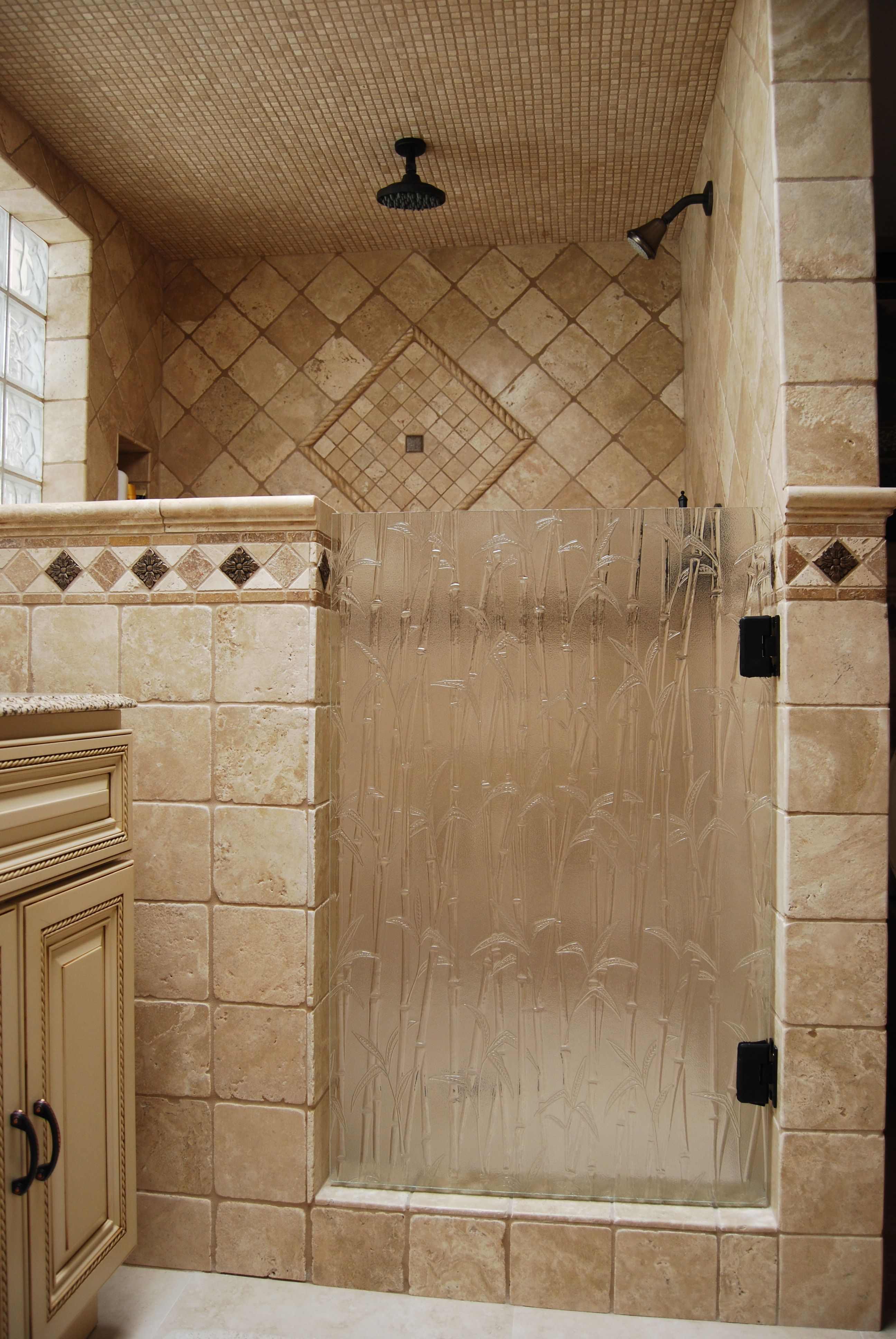 Shower Door Done With Bamboo Textured Glass Bathrooms And All regarding dimensions 2592 X 3872