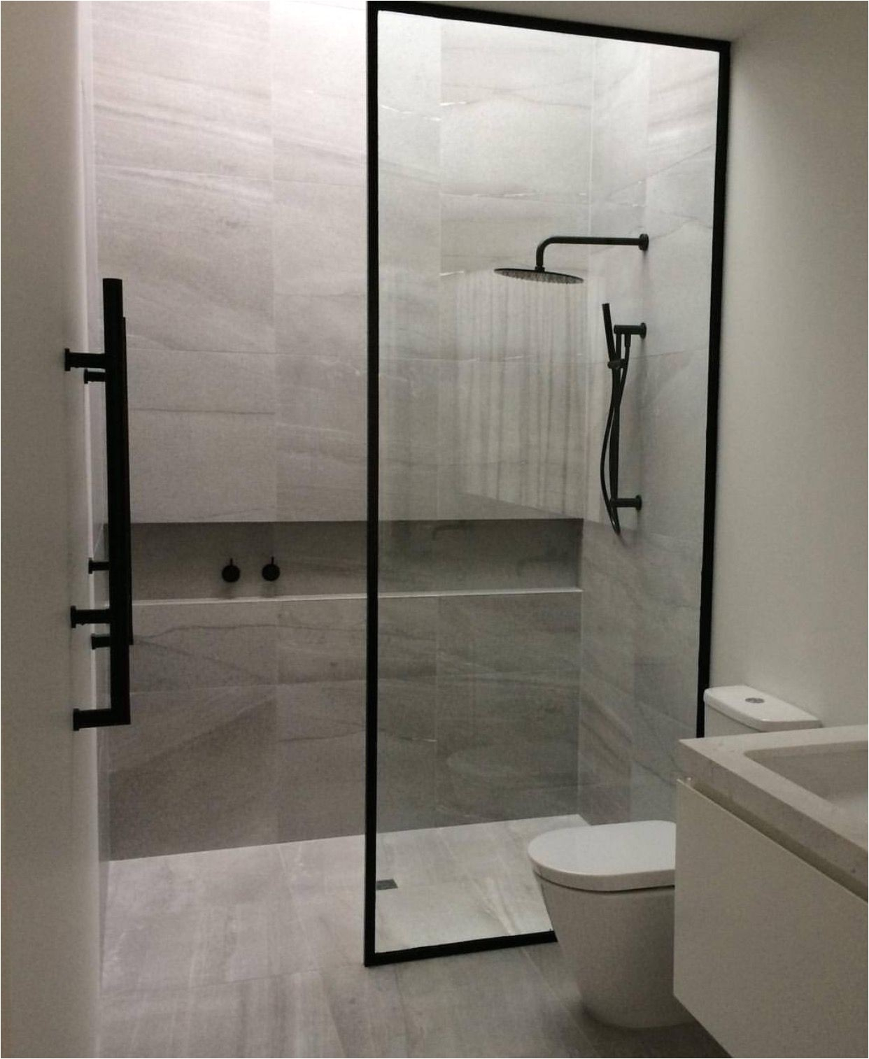 Shower Door Frame Only Like Black Aluminium Frame Around Glass Home inside size 1242 X 1514