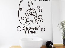 Shower Time Bathroom Wall Decor Stickers Lovely Child Removable intended for measurements 1001 X 1001