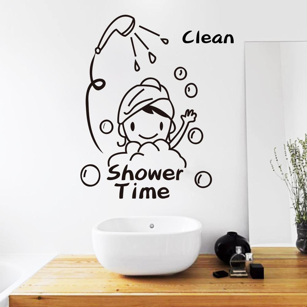 Shower Time Bathroom Wall Decor Stickers Lovely Child Removable intended for measurements 1001 X 1001