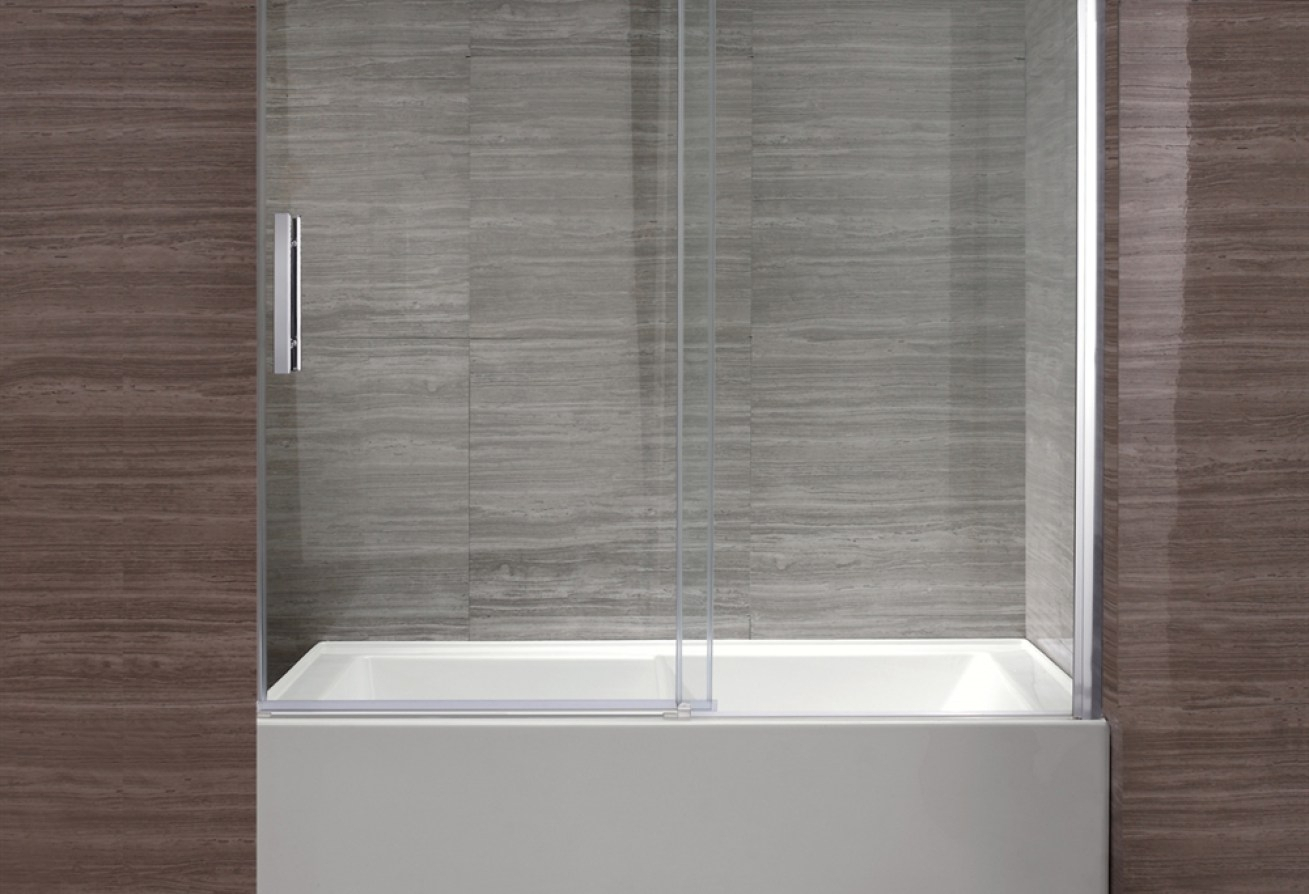 Shower Veil Trackless Shower Doors Folding Tub Doors Abc Home for proportions 1309 X 894