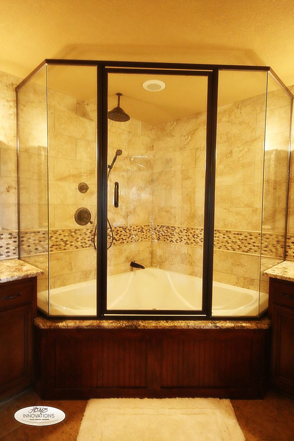 Soaking Tub Shower Combo With Glass Shower Enclosure Combination for dimensions 1027 X 1540