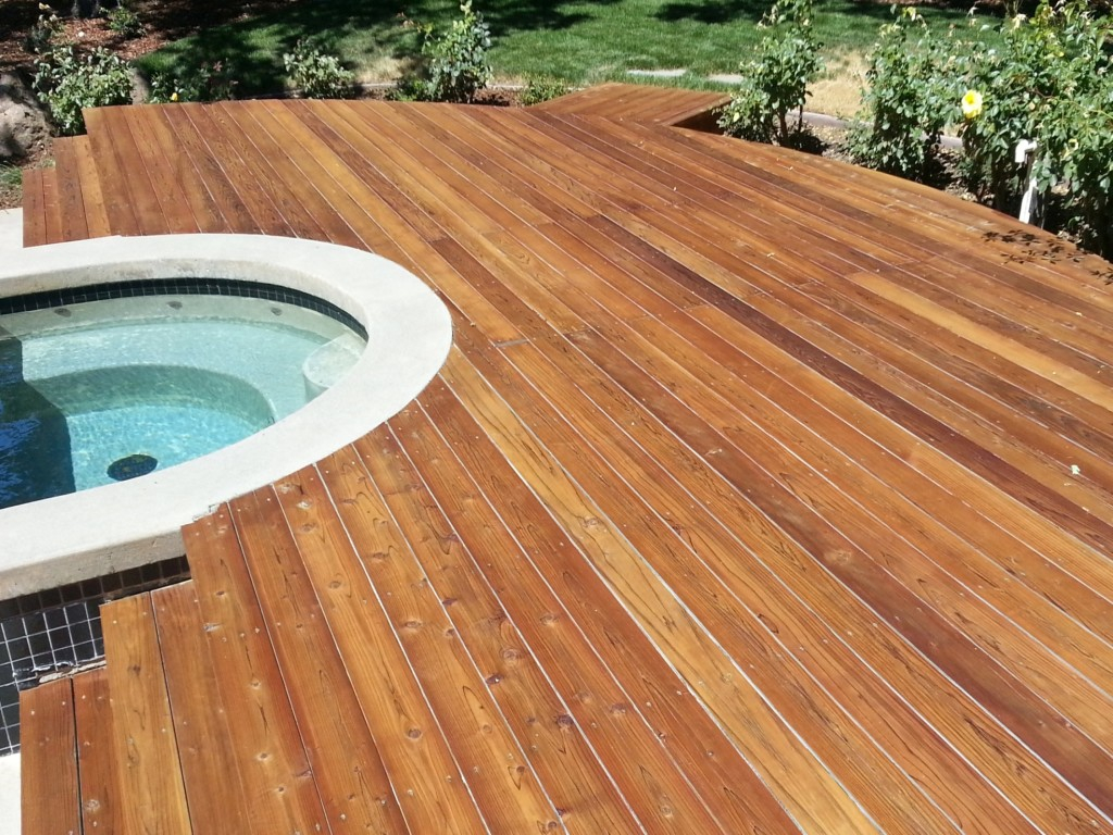 Solid Stained Redwood Deck Cal Preserving intended for size 1024 X 768