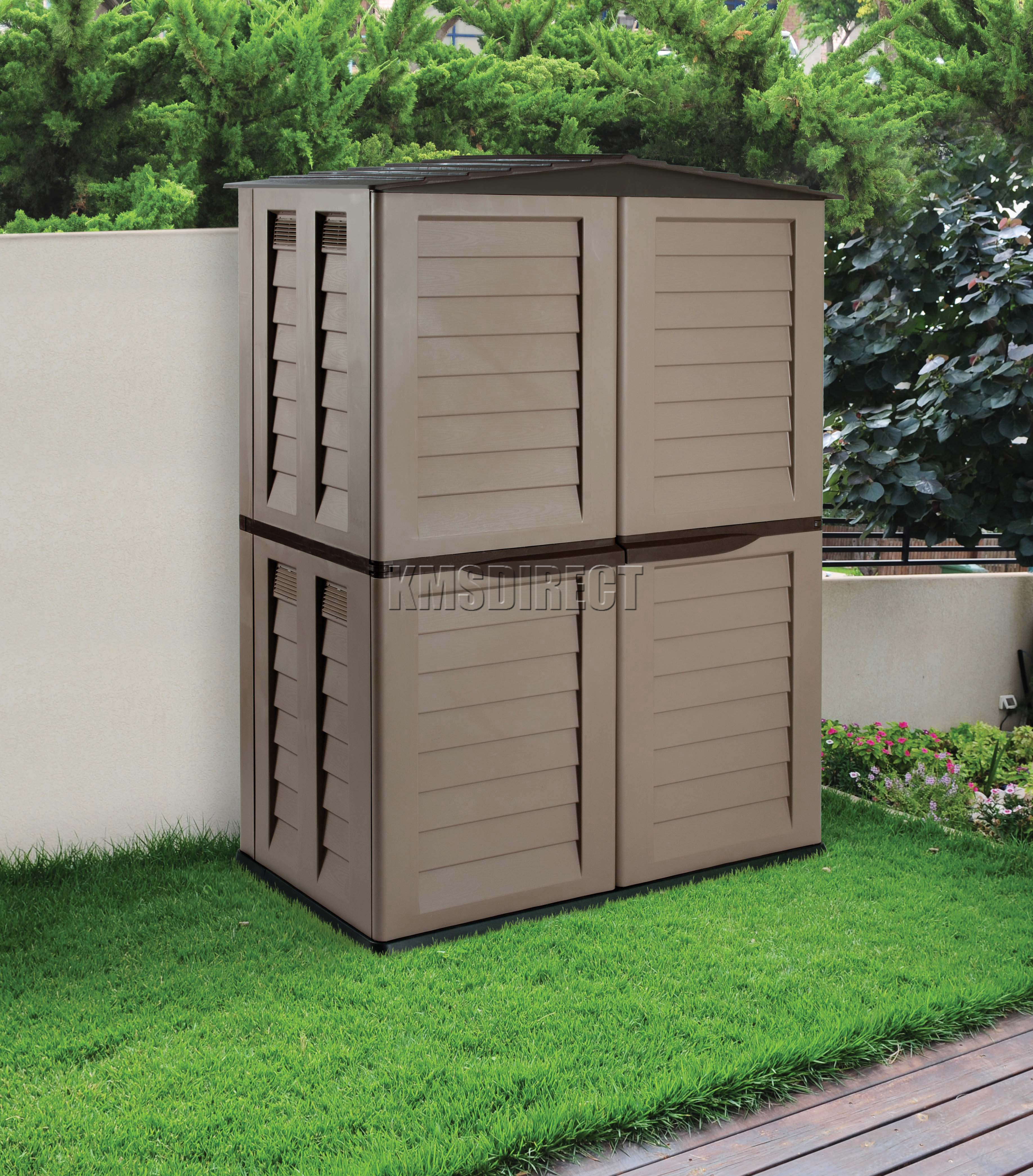 Starplast Outdoor Plastic Garden Tall Shed Box Storage Unit 37 811 within measurements 3672 X 4179