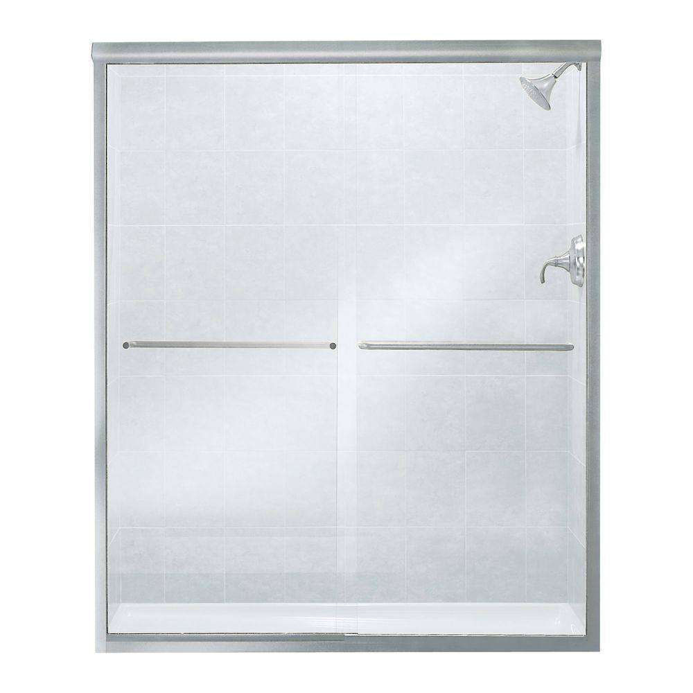 Sterling Finesse 59 58 In X 70 116 In Frameless Sliding Shower within size 1000 X 1000