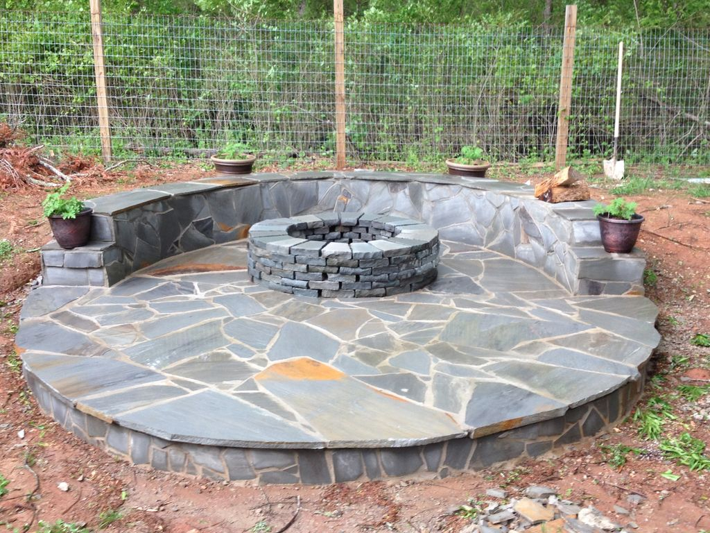 Stone Veneer Fire Pit Patio 11 Steps With Pictures regarding sizing 1024 X 768