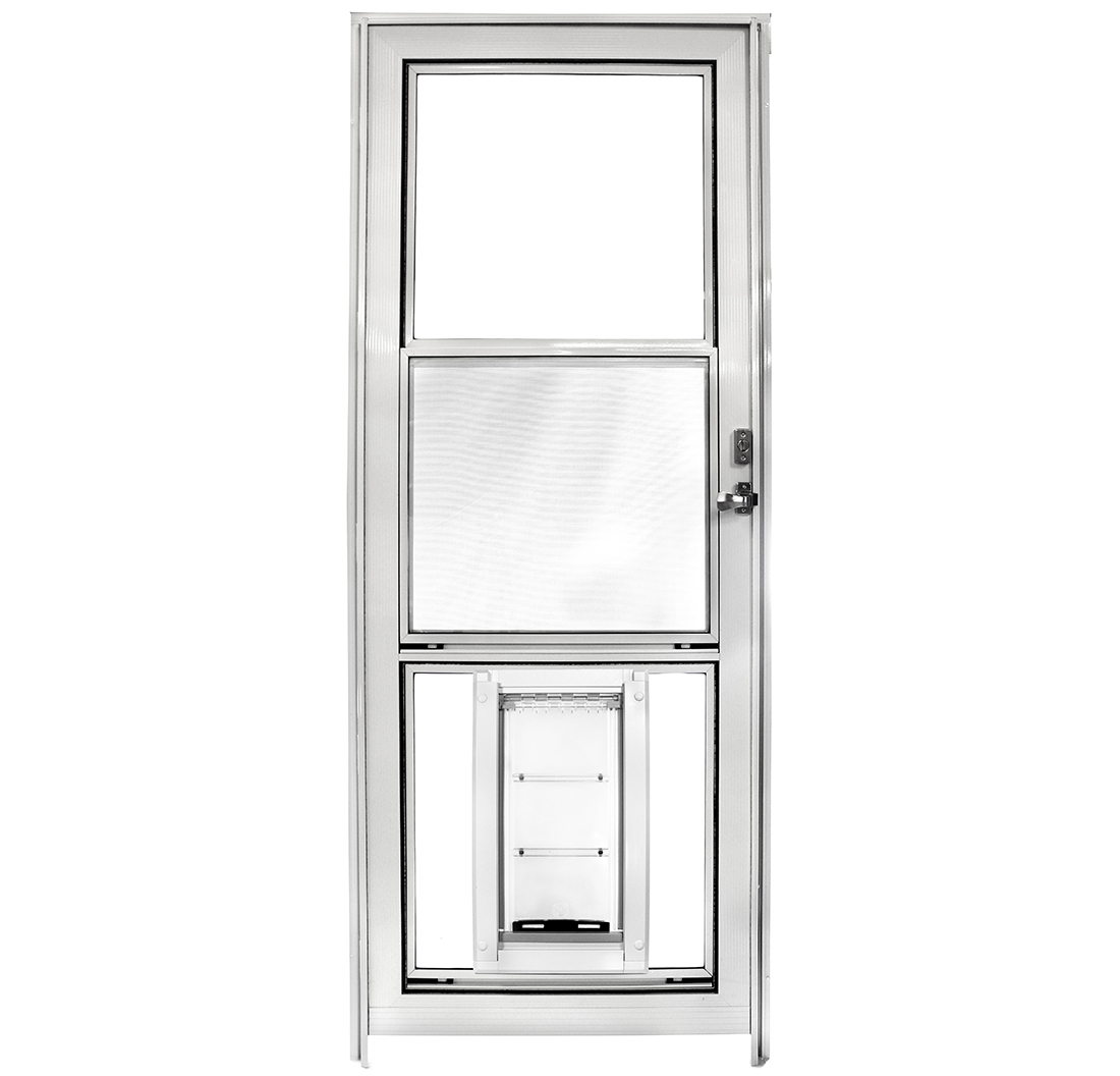 Storm Door With Pet Door Built In Glass Vent Storm Door Endura in sizing 1100 X 1056